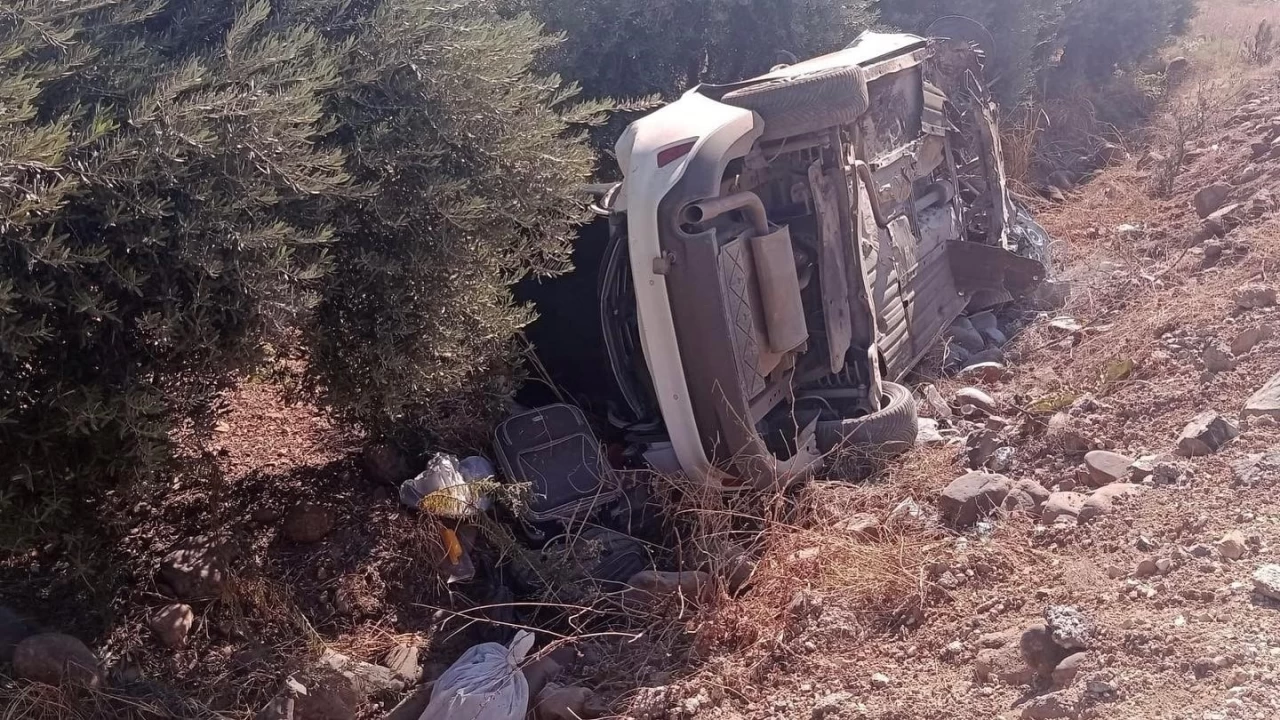 Zeytin bah�esine u�an otomobildeki 5 ki�i yaraland�