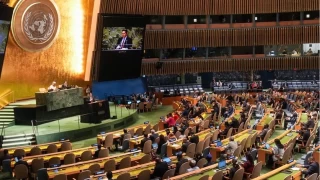 BM'deki Filistin Konferans, iki devletli zme destek vurgusuyla sona erdi