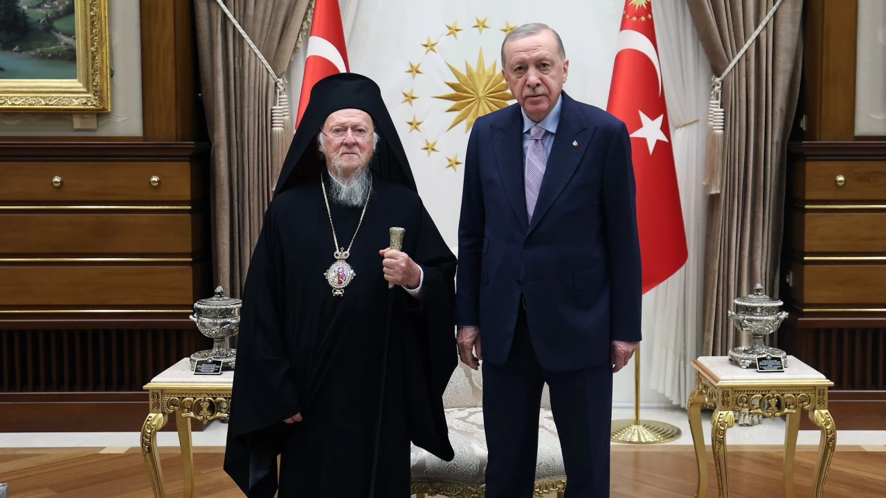 Cumhurba�kan� Erdo�an, Fener Rum Patri�i Bartholomeos'u kabul etti
