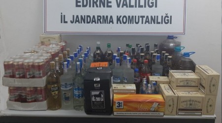 Edirne'de kaak alkol ve sigara operasyonu