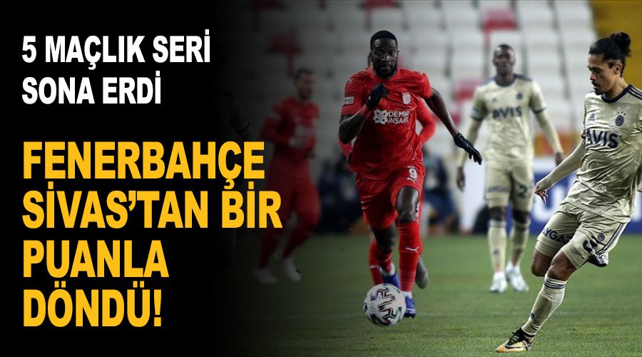 Fenerbahçe'nin serisi Sivas'ta bitti