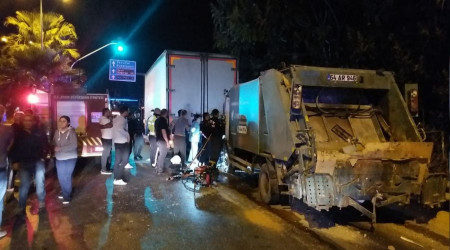 Freni boşalan kamyon tırla çarpıştı