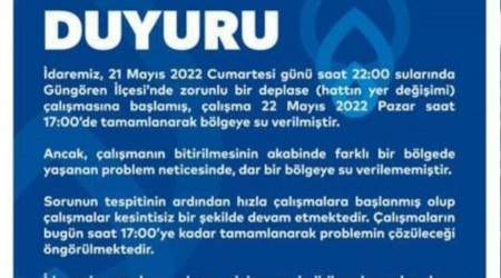 Güngören'de iki gün süren su kesintisi vatandaşları isyan ettirdi