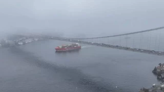 stanbul Boaz'nda gemi trafii ift ynl durduruldu