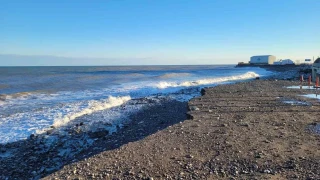 Kastamonu'da dev dalgalar sahillere zarar verdi