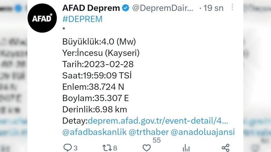 Kayseri ikinci kez salland�