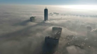 Konya sis denizinde kayboldu