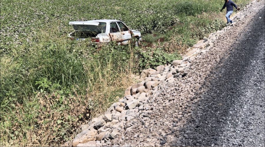 Köpeğe çarpmamak için otomobiliyle takla attı