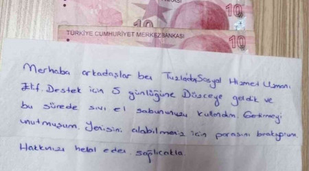 Kullandıkları sabun ve şampuan için para bıraktılar