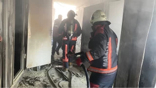 Malatya'da inşaat işçilerinin kaldığı şantiyede yangın: 4 yaralı