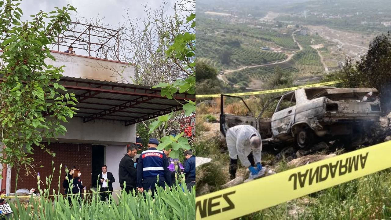 Mersin'de anne ve �ocu�u evde, baba ise ara�ta yanarak �lm�� halde bulundu