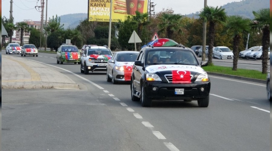 Ordu'da Azerbaycan'a destek konvoyu