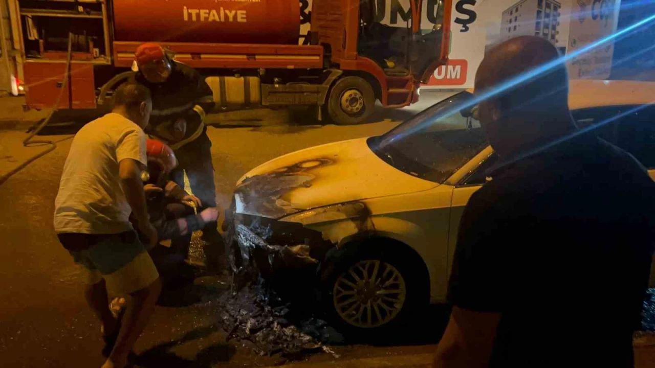 Park halindeki l�ks otomobil k�l oldu