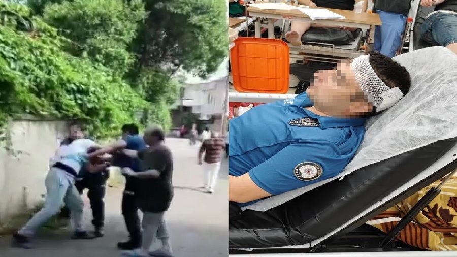 Pendik'te şikayete giden polisi kafasından yaraladılar