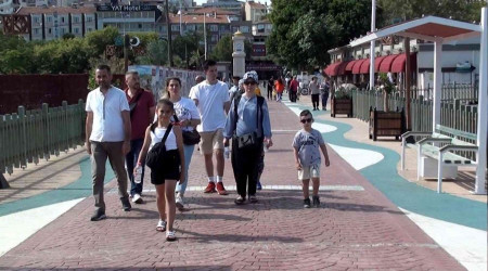 Tekirdağ sahilinde bayram tatili yoğunluğu