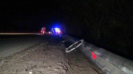 TEM'de kontrolden çıkan yumurta dolu kamyon devrildi