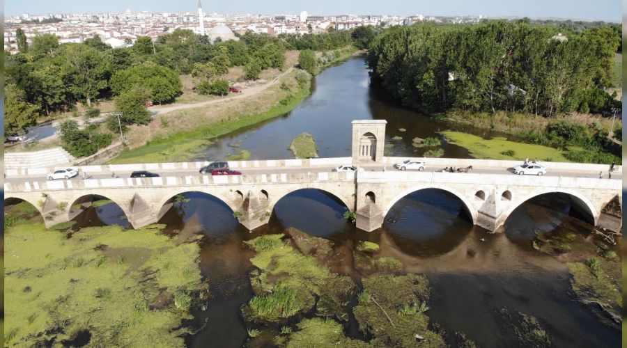 Tunca Nehri çöp ve yosunlarla kaplandı