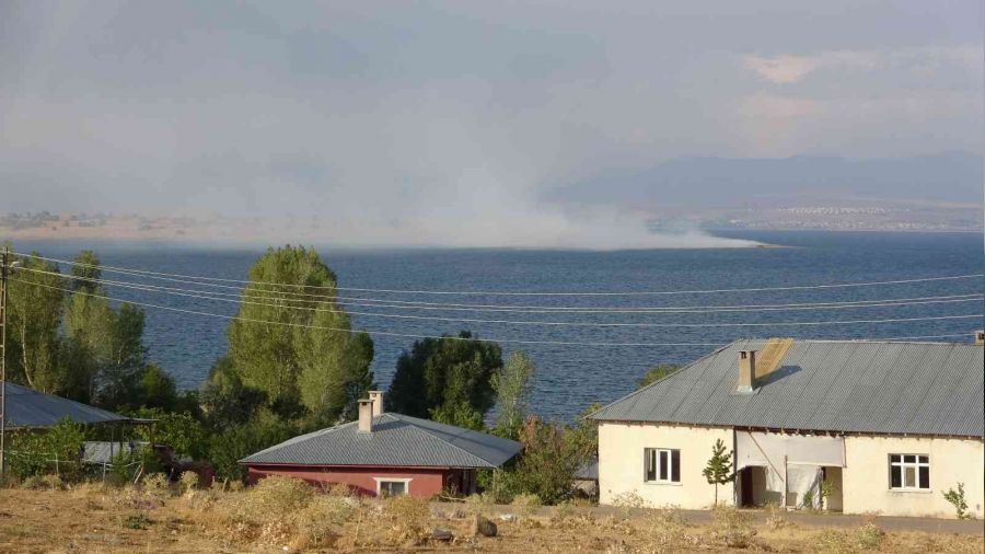 Van Gölü'nün en büyük adasında yangın