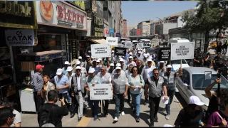Vanlılar uçak seferi için yürüdü