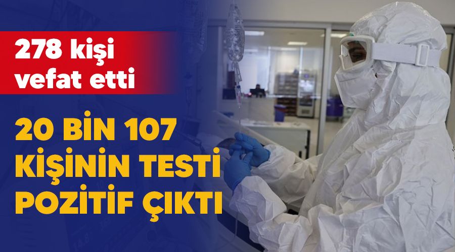 20 bin 107 kişinin testi pozitif çıktı, 278 kişi vefat etti