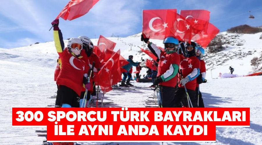 300 sporcu Türk bayrakları ile aynı anda kaydı