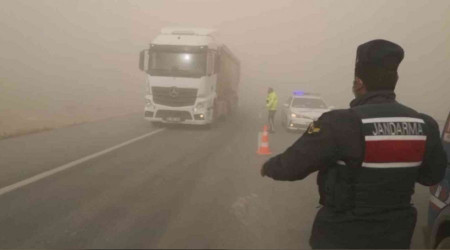 Aksaray'da kum frtnas trafii durdurdu