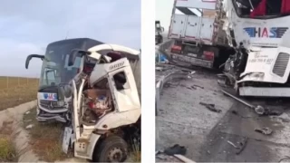 Ankara'da kamyon ile yolcu otobs arpt: 1 l, 5 yaral