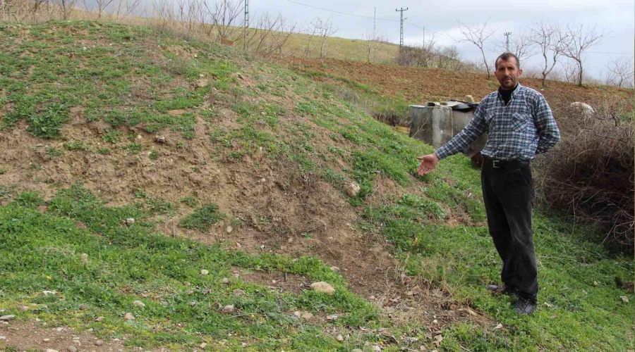 Bağına gelen çiftçi şok yaşadı