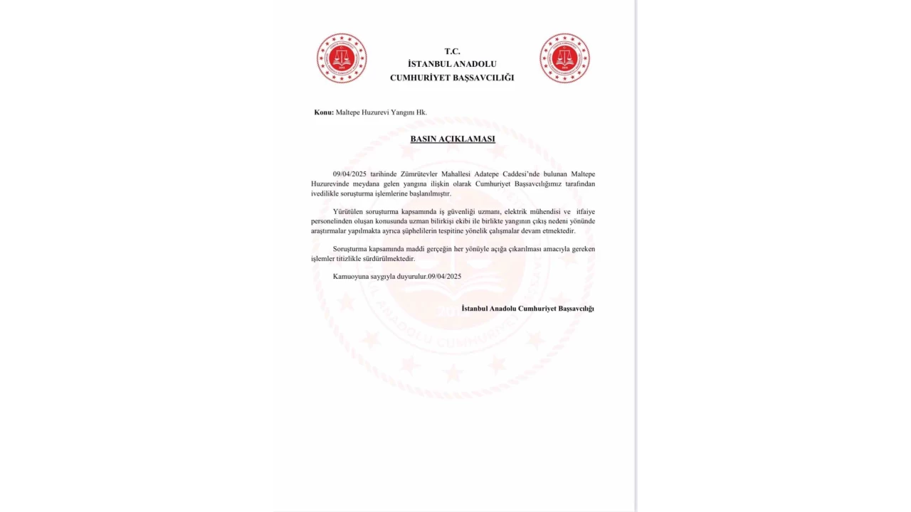 Başsavcılıktan huzurevindeki yangına ilişkin açıklama: "Şüpheliler tespit edilecek"