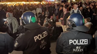 Berlin'de Kresel Sumud Filosu'na destek gsterisi