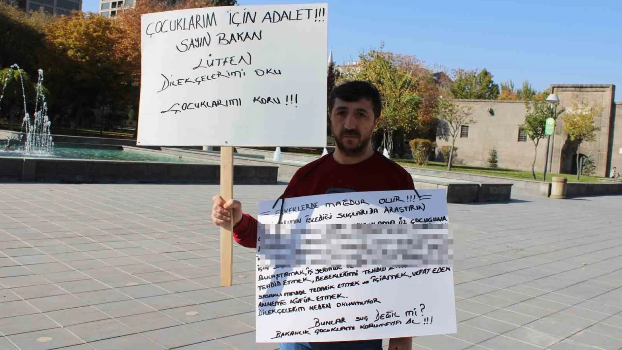 Boşanmak isteyen şahıstan tek kişilik eylem