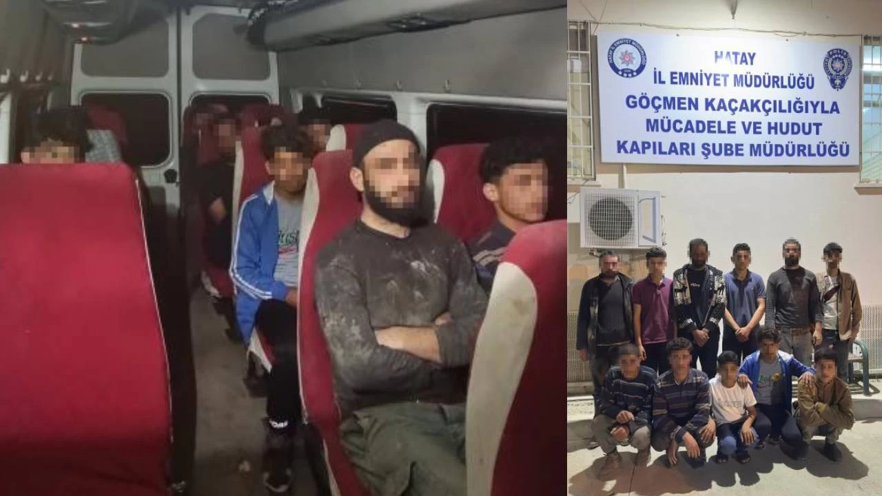Hatay'da 11 kaçak göçmen minibüste yakalandı
