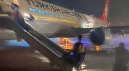 Hatay'da THY uçağının lastiği patladı