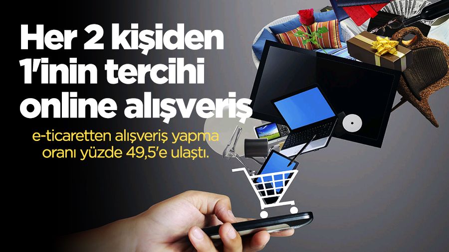 Her 2 kişiden 1'inin tercihi online alışveriş
