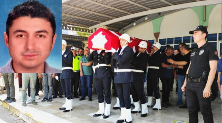 Kazadan 8 yıl sonra hayatını kaybeden polis, son yolculuğuna uğurlandı