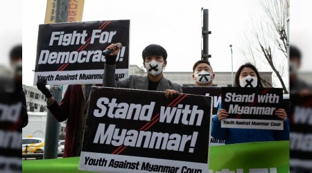Myanmar'daki darbe Güney Kore'de protesto edildi