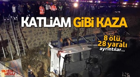Otobüs su kanalına uçtu: 8 ölü, 28 yaralı