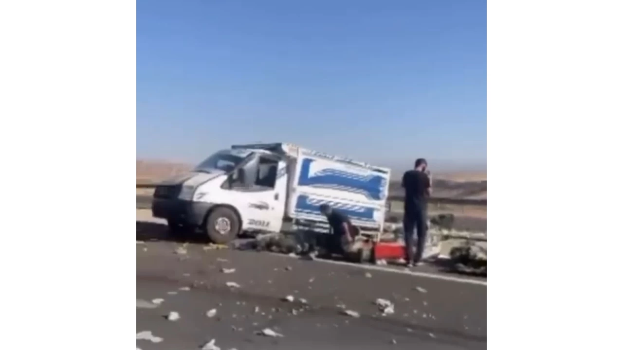 Siirt'te kontrolden ��kan pikap yol kenar�na savruldu