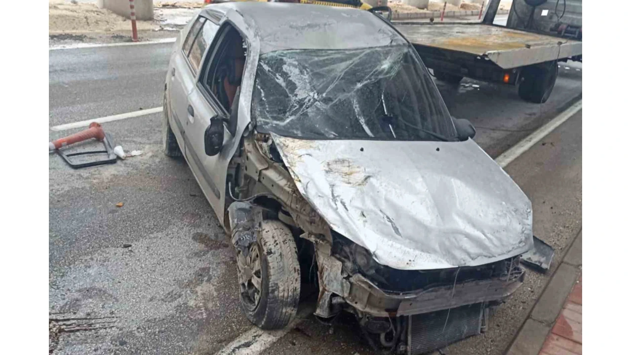 Takla atan otomobilin sürücüsü yaralandı