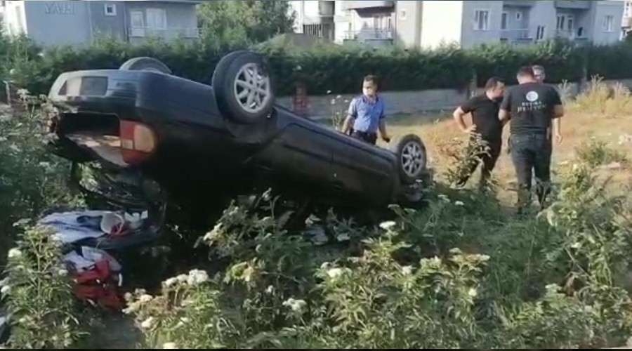 Tarlaya uçan aracın sürücü 200 promil alkollü