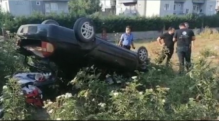 Tarlaya uçan aracın sürücü 200 promil alkollü