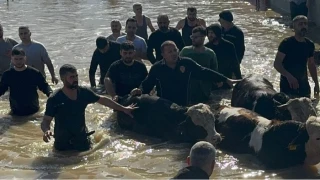 Ta�an Gediz Nehri dolay�s�yla mahsur kalanlar kurtar�ld�