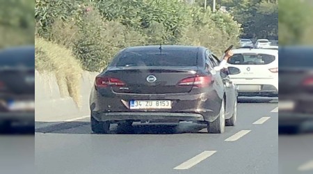 Trafikte şok görüntü