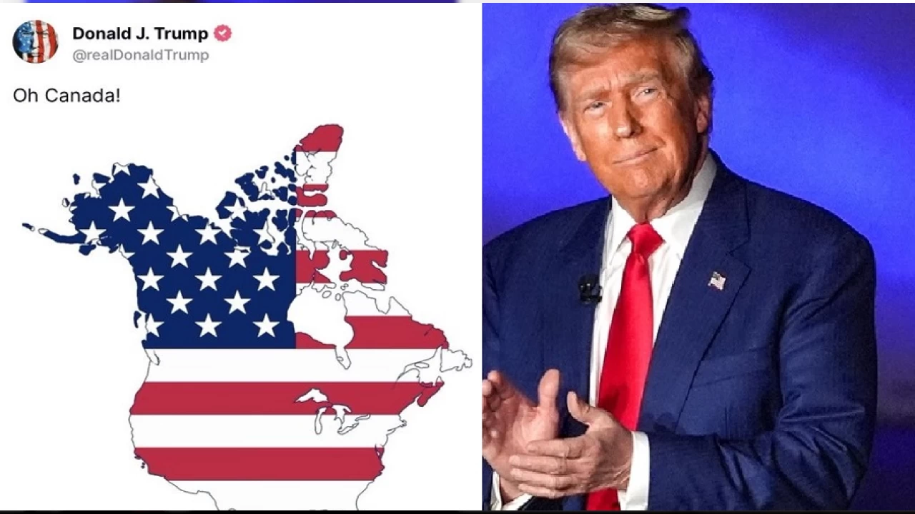 Trump, Kanada'yı ABD'nin parçası olarak gösteren harita paylaştı