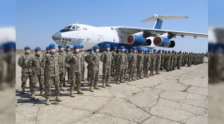 Türk askeri Azerbaycan'da törenle karşılandı