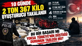 10 günde 2 ton 367 kilo uyuşturucu yakalandı