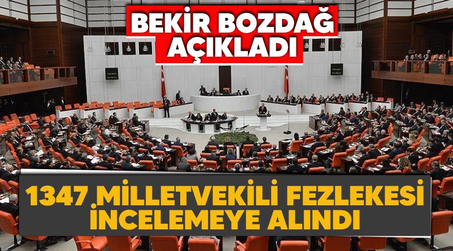 1347 milletvekili fezlekesi incelemeye alındı