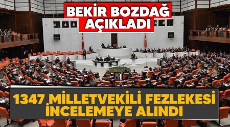 1347 milletvekili fezlekesi incelemeye alnd