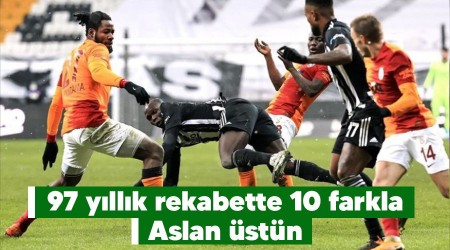 97 yıllık rekabette 10 farkla Aslan üstün