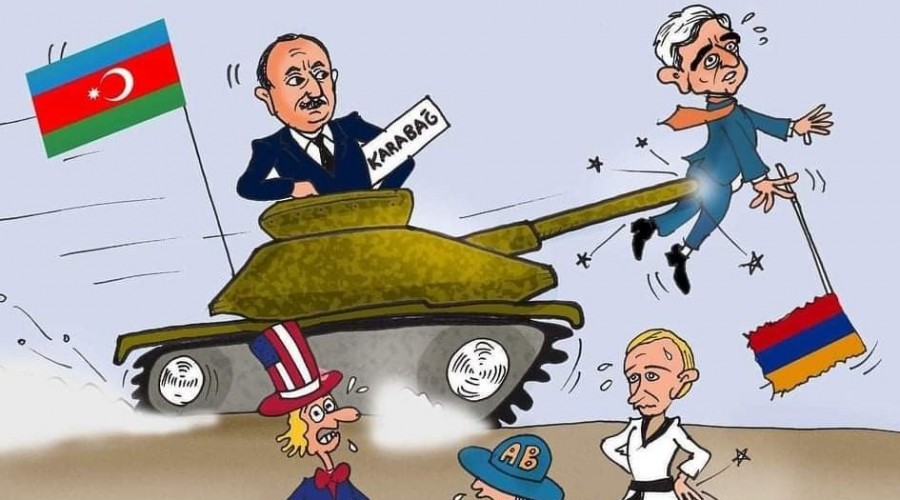 Azerbaycan'a Zonguldak'tan karikatürlü destek